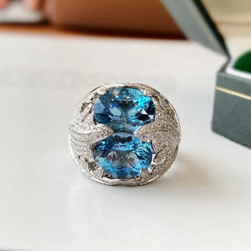 Anel Cristal Azul