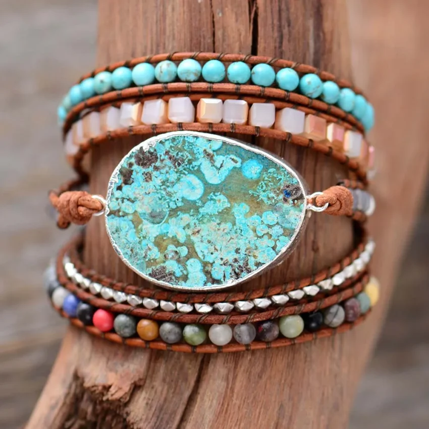 Pulseira de 3 Camadas com Jaspe Verde - Image 3